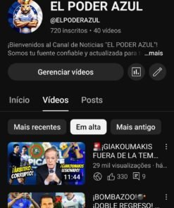 Canal Youtube 720 Inscritos El Poder Azul
