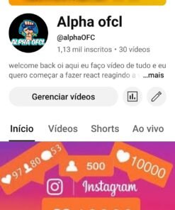 Canal YouTube 1200 Inscritos