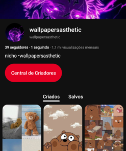 Vendo essa conta no Pinterest nicho de wallpapers com 39 seguidores