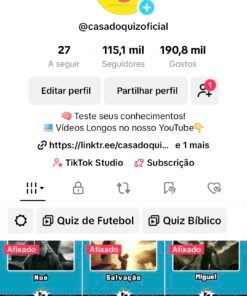 Tiktok Monetizado com 115 Mil Seguidores e YouTube para monetizar com 2 Mil Inscritos