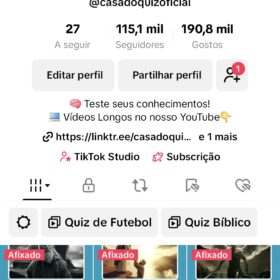 Tiktok Monetizado com 115 Mil Seguidores e YouTube para monetizar com 2 Mil Inscritos
