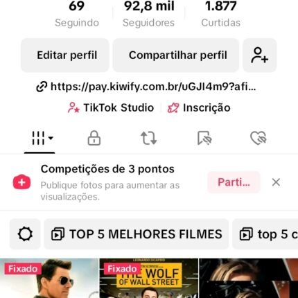 Conta tiktok monterizada Conta com 92k