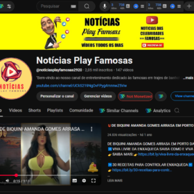 Canal Youtube 2k Notícias Play Famosas” PRONTO PARA MONETIZAR! 🔥