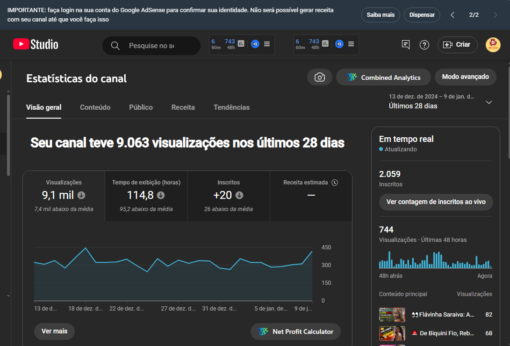 Canal Youtube 2k Notícias Play Famosas” PRONTO PARA MONETIZAR! 🔥 - Imagem 4