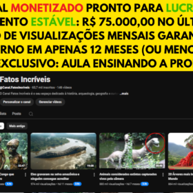 Canal YouTube 100% MONETIZADO com 93,3K inscritos – CURIOSIDADES ???? ALTÍSSIMO POTENCIAL ✔️(COM GARANTIA DE 7 DIAS) ✔️+BÔNUS