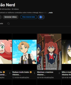 CANAL DE SHORTS DE ANIME COM 508 MIL INSCRITOS E MILHARES DE VISUALIZAÇÕES POR MêS