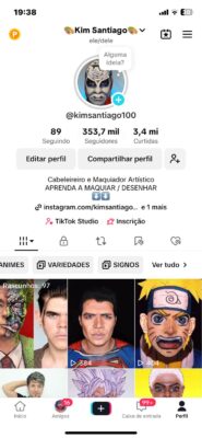 TIKTOK COM 353 MIL SEGUIDORES MONETIZADO , SEGMENTO INFANTO JUVENIL ( ARTE, DESENHO, MEMES, DANÇA)