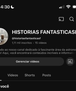 Canal youtube com 1 mil inscritos (não monetizado)