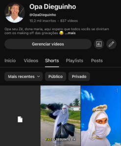 CANAL YOUTUBE OpaDieguinho • 10.2K subscribers • 837 videos