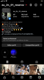 Conta de Instagram com 16 mil seguidores