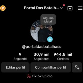 Conta do tiktok de batalhas de rima com 30K