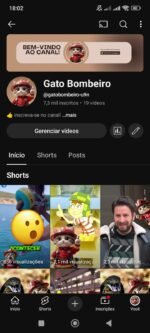 CANAL DE SHORTS YOUTUBE 7MIL INSCRITOS E CRESENDO RAPIDO