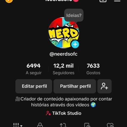 Tiktok página limpa sem bloqueio ou restrição só voltar a postar para pegar as visualizações e monetizar 12,2 mil Seguidores