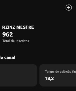 Canal YouTube com 962 inscritos