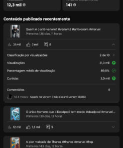 Canal com mais de 15 mil inscritos super engajado