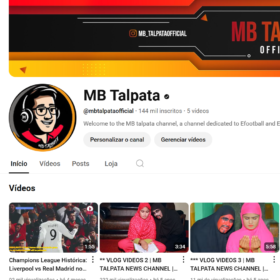 Canal Youtube Monetizado com 144 Mil Inscritos – MB TALPATA