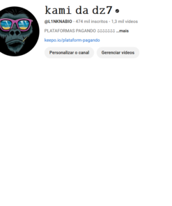 Canal no yotube com muitas views organica com 474 mil inscritos