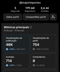 TikTok com +179K Seguidores – Nicho Versátil e Orgânico