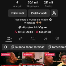 CONTA TIKTOK NICHO DE FUTEBOL 30.1K Seguidores (Não Monetizada)