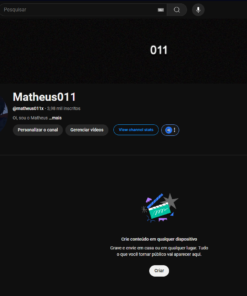 Canal do Youtube 3980 inscritos, Limpo, Sem Restrições