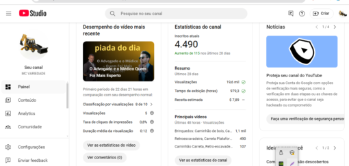 CANAL MONETIZADO MC VARIEDADE COM 4400 INSCRITOS - Imagem 3