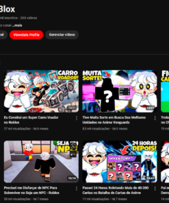 Canal Monetizado com 238 Mil Inscritos | Roblox Games | 479 Mil Views/Mês | R$ 1.350 Mensais