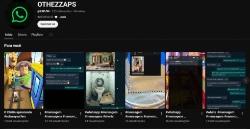 Canal YouTube 1230 Inscritos