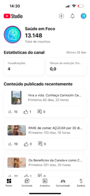 Canal de YouTube Saúde com 13 mil inscritos