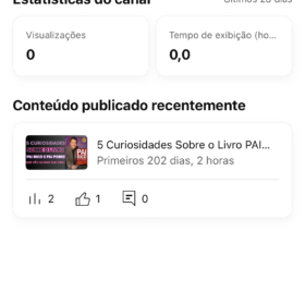 Canal no YouTube de finanças com mil inscritos