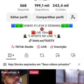 TIKTOK COM 199K, TOTALMENTE MONETIZADA COM LIVE, VIDEOS, SHOTS ETC...