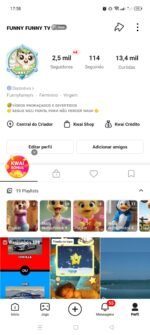 CONTA KWAI FUNNY FUNNY TV 2,5 MIL SEGUIDOR 13,4 MIL CURTIDAS