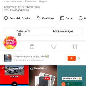 CONTA KWAI SO RISADA 386 SEGUIDORES 2,3 MIL CURTIDAS