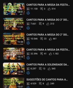 Vendo canal YouTube servi Christi cantos para a missa com 7 mil inscritos