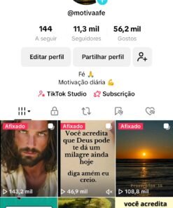 Conta Tiktok evangélica monetizada com 11 Mil seguidores