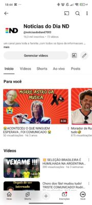 Canal de Notícias com 10 mil inscritos