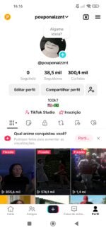 CONTA DE TIKTOK MONETIZADA 38.5K Seguidores 300.4K Curtidas