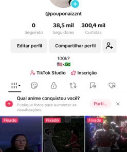 CONTA DE TIKTOK MONETIZADA 38.5K Seguidores 300.4K Curtidas