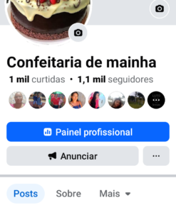 PÁGINA FACEBOOK COM MIL SEGUIDORES