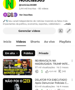 Canal de Notícias no YouTube - Notícias365 com 3 mil inscritos
