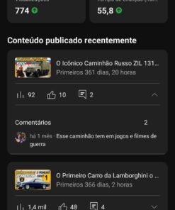 Canal de YouTube sobre Carros com mais de 1K de Inscritos
