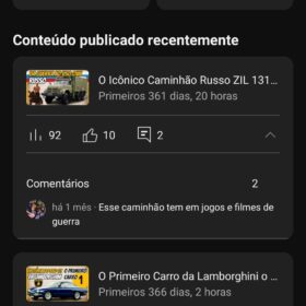 Canal de YouTube sobre Carros com mais de 1K de Inscritos