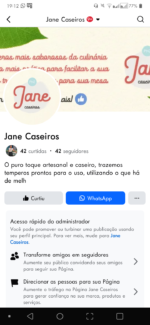 PÁGINA DE CULINÁRIA 42 SEGUIDORES FACEBOOK 6 ANOS