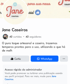 PÁGINA DE CULINÁRIA 42 SEGUIDORES FACEBOOK 6 ANOS