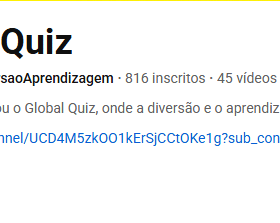 Canal Youtube Global Quiz - 2500 inscritos