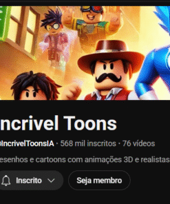 CANAL YOUTUBE 568K MONETIZADO - RECÉM CRIADO