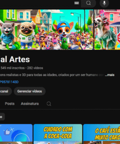 CANAL YOUTUBE 549K MONETIZADO - ARTIFICIAL ARTES