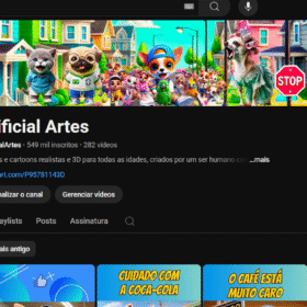 CANAL YOUTUBE 549K MONETIZADO - ARTIFICIAL ARTES