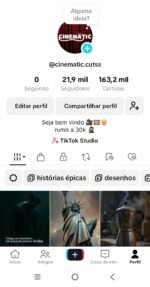 Conta com Tiktok shop ativo 21,9 mil seguidores