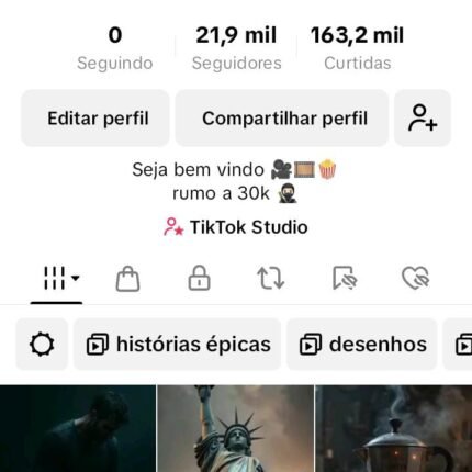 Conta com Tiktok shop ativo 21,9 mil seguidores