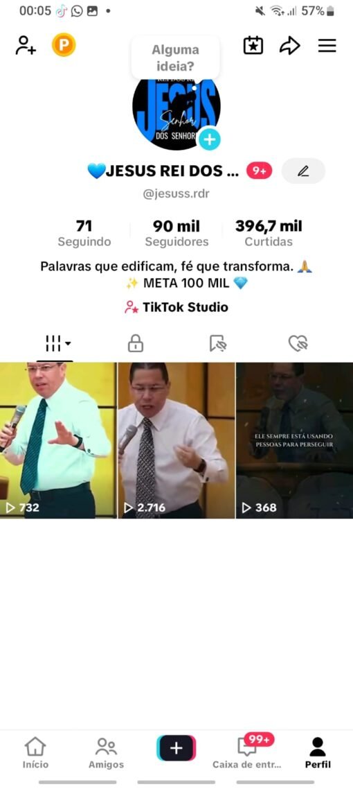 Conta TikTok 90 mil seguidores Monetizado